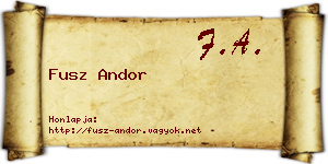 Fusz Andor névjegykártya
