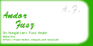 andor fusz business card